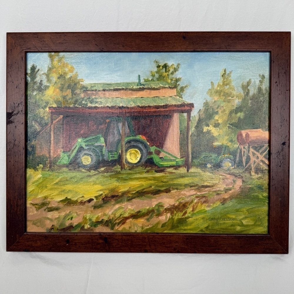Cathy Goodale John Deere Painting Framed